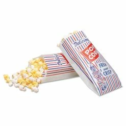 Cheapest 😍 Pinch-Bottom Paper Popcorn Bag, 4w X 1-1/2d X 8h, Blue/Red/White, 1000/Carton 🔔