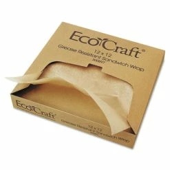 Brand new 🛒 EcoCraft Grease-Resistant Paper Wraps And Liners, Natural, 12 X 12, 1000/Box, 5 Boxes/Carton 🌟