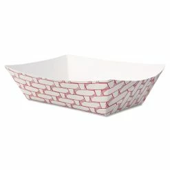 Discount ⌛ Paper Food Baskets, 1/2 Lb Capacity, Red/White, 1000/Carton 👍