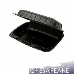 New 😍 CHPP96B 9 X 6 X 3 Black Mineral-Filled Hinged Lid Takeout Container, 270/cs ⭐