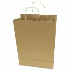 Best Sale 😍 Premium Shopping Bag, 12" X 17", Brown Kraft, 50/Box 🧨