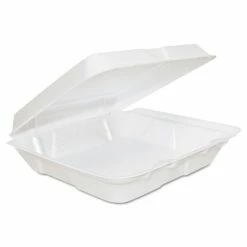 Budget 🥰 Dart Foam Hinged Lid Containers, 8 X 8 X 2 1/4, White, 200/Carton 👏