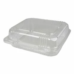 Deals 🔥 Plastic Clear Hinged Containers, 8 X 8, 50 Oz, Clear, 250/Carton 😍