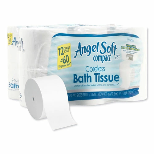 Discount π Ps Compact Coreless Bath Tissue, 2-Ply, WE, 750 Sheets/Roll, 12 RL/CT β