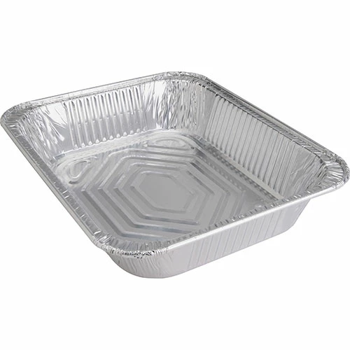 Discount π Disposable Aluminum Pan, 1/2", 128oz Cap, 100/CT, SR π