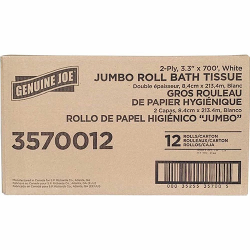 Best reviews of π Jumbo Jr Dispenser Bath Tissue Roll - 2 Ply - 3.30" X 700 Ft - 8.88" Roll Diameter - White - Fiber - Sewer-safe, Septic Safe - For Bathroom - 12 / Carton π - Image 6