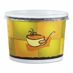 Best deal ⭐ Streetside Squat Paper Food Container W/ Lid, Streetside Design, 12oz, 250/CT 🎁