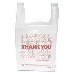 Wholesale ⭐ "Thank You" Handled T-Shirt Bag, 0.167 Bbl, 12.5 Microns, 11.5" X 21", White, 900/Carton 🧨