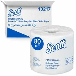 Wholesale 🔔 Essential Professional 100% Recycled Fiber Standard Roll Bathroom Tissue (13217), 2-Ply, White, 80 Rolls / Case, 506 Sheets / Roll, 40,480 Sheets / Case ✔️