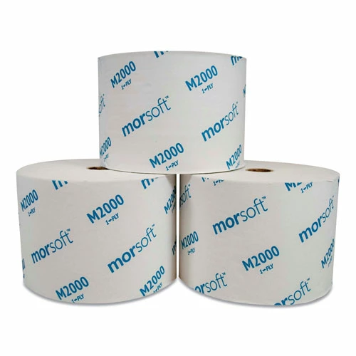 Coupon π Small Core Bath Tissue, Septic Safe, 1-Ply, White, 3.9" X 4", 2000 Sheets/Roll, 24 Rolls/Carton π - Image 2