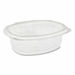 Best Sale 👏 EarthChoice PET Hinged Lid Deli Container, 7.38 X 5.88 X 2.38, 24 Oz, 1-Compartment, Clear, 280/Carton 👏
