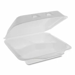 Buy 💯 SmartLock Foam Hinged Containers, Small, 7.5 X 8 X 2.63, 3-Compartment, White, 150/Carton 🧨