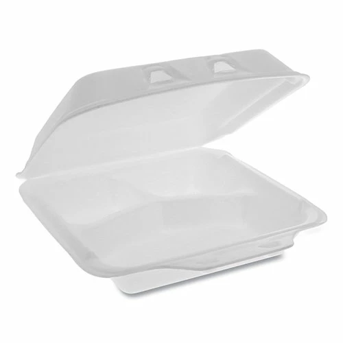 Buy ๐ฏ SmartLock Foam Hinged Containers, Small, 7.5 X 8 X 2.63, 3-Compartment, White, 150/Carton ๐งจ