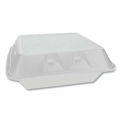 Best Sale π₯ SmartLock Vented Foam Hinged Lid Containers, , 9 X 9.25 X 3.25, 3-Compartment, White, 150/Carton π