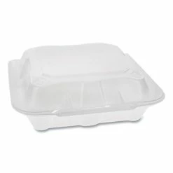 Top 10 ⭐ Foam Hinged Lid Containers, Dual Tab Lock Economy, 8.42 X 8.15 X 3, 1-Compartment, White, 150/Carton ✔️
