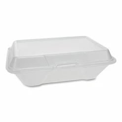 Hot Sale 💯 Foam Hinged Lid Containers, Single Tab Lock #205 Utility, 9.19 X 6.5 X 2.75, 1-Compartment, White, 150/Carton 🔔