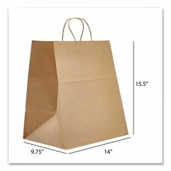 Cheap 🔥 Kraft Paper Bags, Super Royal, 14 X 9.75 X 15.5, Natural, 200/Carton 🌟