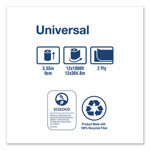 Brand new ๐ Universal Jumbo Bath Tissue, Septic Safe, 2-Ply, White, 3.48" X 1,000 Ft, 12/Carton ๐คฉ - Image 6