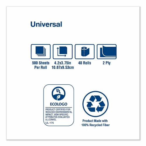 Flash Sale ๐ Universal Bath Tissue, Septic Safe, 2-Ply, White, 500 Sheets/Roll, 48 Rolls/Carton โ๏ธ - Image 5