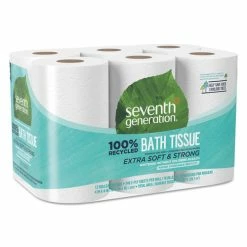 Wholesale 🥰 100% Recycled Bathroom Tissue, Septic Safe, 2-Ply, White, 240 Sheets Per Roll, 12 Roll Pack, 2,880 Sheets Total ✨
