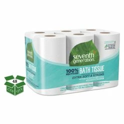 Promo 👏 100% Recycled Bathroom Tissue, Septic Safe, 2-Ply, White, 240 Sheets Per Roll, 48 Rolls Per Case, 11,520 Sheets Total 🔥