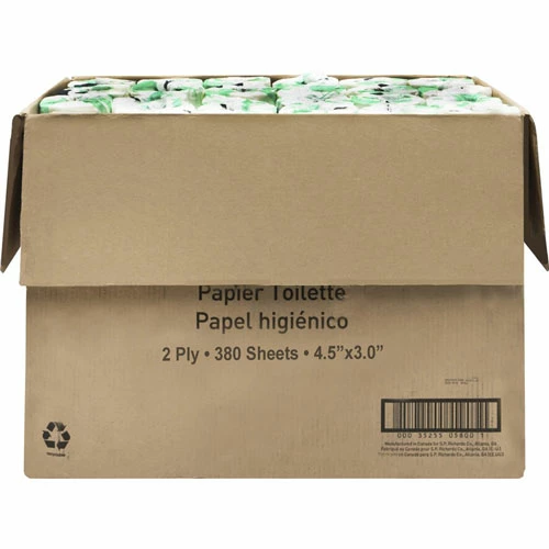 Cheapest π 2-ply Bath Tissue, 2 Ply, 4" X 3", 380 Sheets/Roll, White, Absorbent, Individually Wrapped, For Bathroom, 48/Carton βοΈ - Image 4