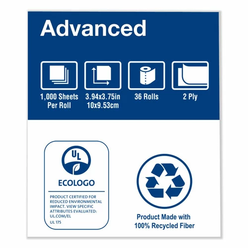 Best Sale ๐ Advanced High Capacity Bath Tissue, Septic Safe, 2-Ply, White, 1,000 Sheets/Roll, 36/Carton โญ - Image 4