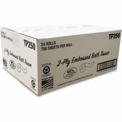 Coupon 🤩 Standard Bath Tissue - 2 Ply - 4" X 4.10" - 750 Sheets/Roll - White - Fiber - For Bathroom - 24 / Carton ⭐