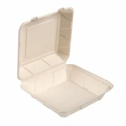 Outlet 🔔 9x9x3 White Sugarcane Large Hinge Container ⌛